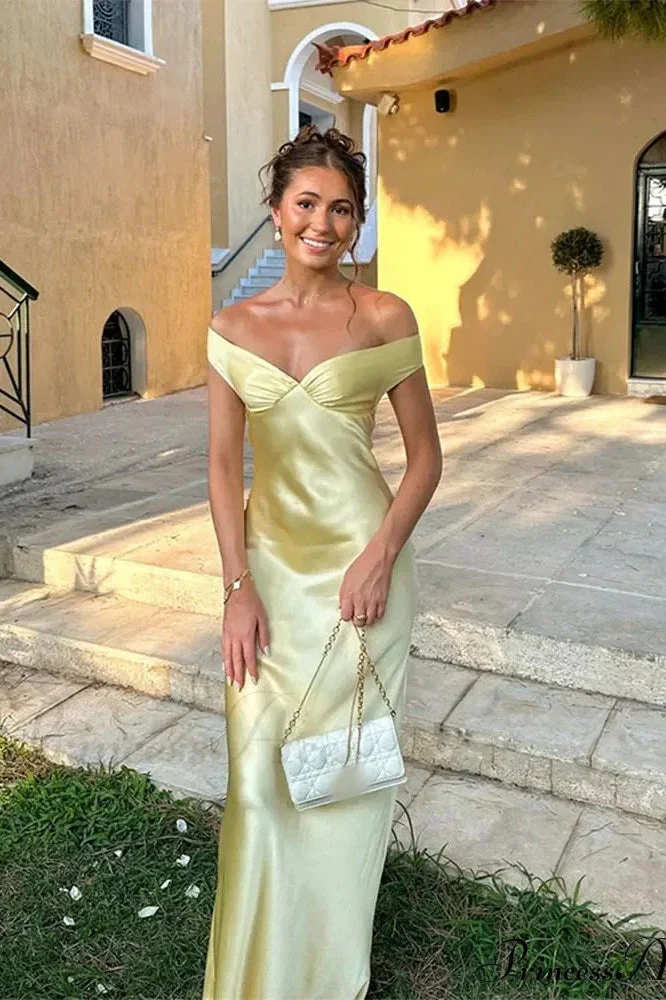 Chic Satin Off Shoulder Open Back Party Dress - Image 3