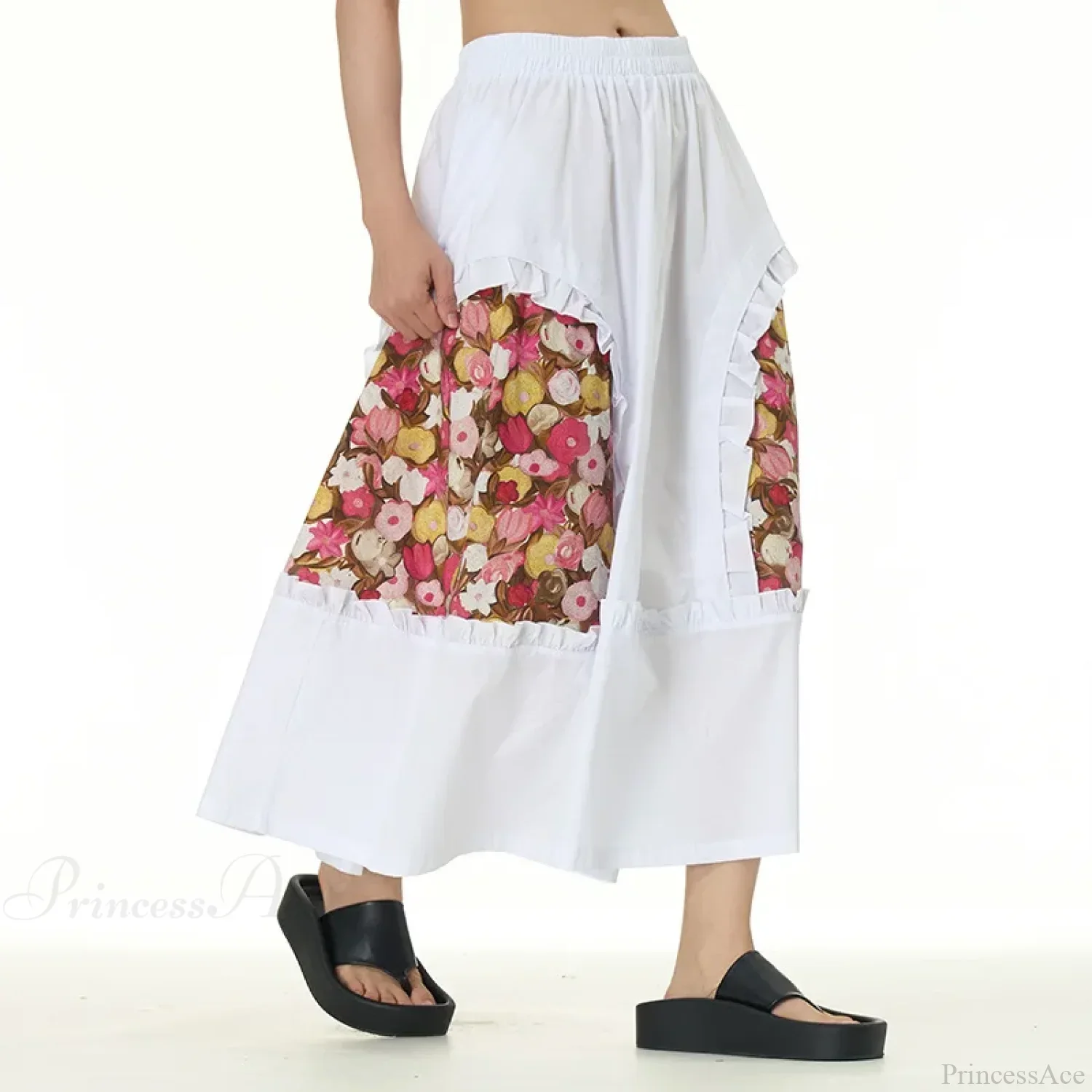 Chic Skirts All Matched Cotton Romantic Maxi High Waist Ruffled - Image 2