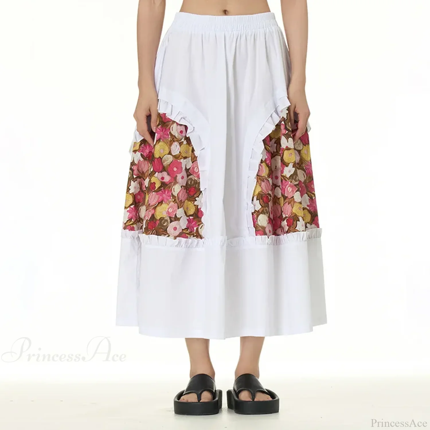 Chic Skirts All Matched Cotton Romantic Maxi High Waist Ruffled - Image 5