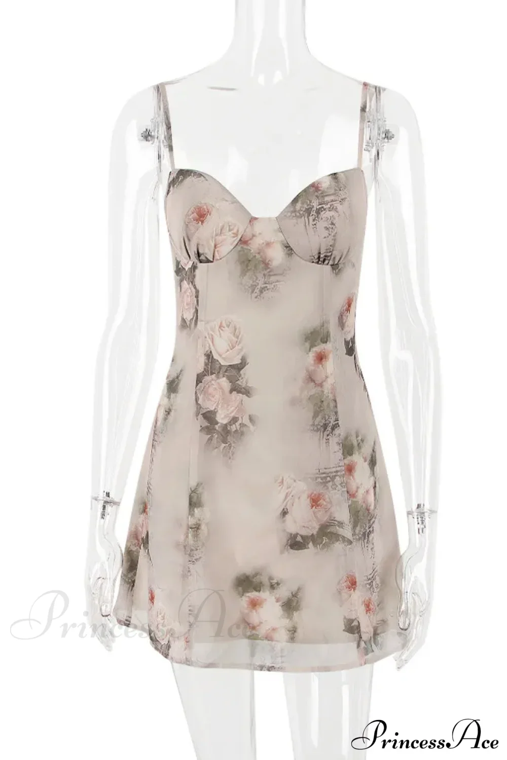 Chiffon Floral Print Spaghetti Strap Backless Boho Dress - Image 6