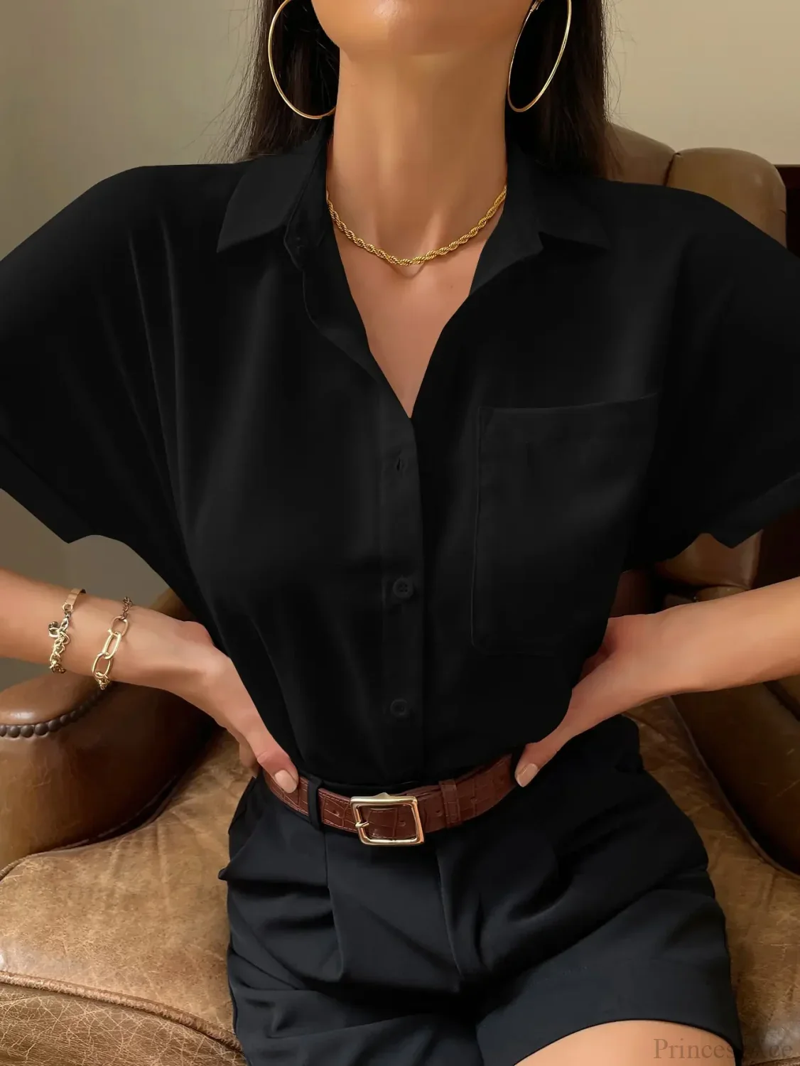 Chiffon Short-Sleeved Casual Blouse - Image 8