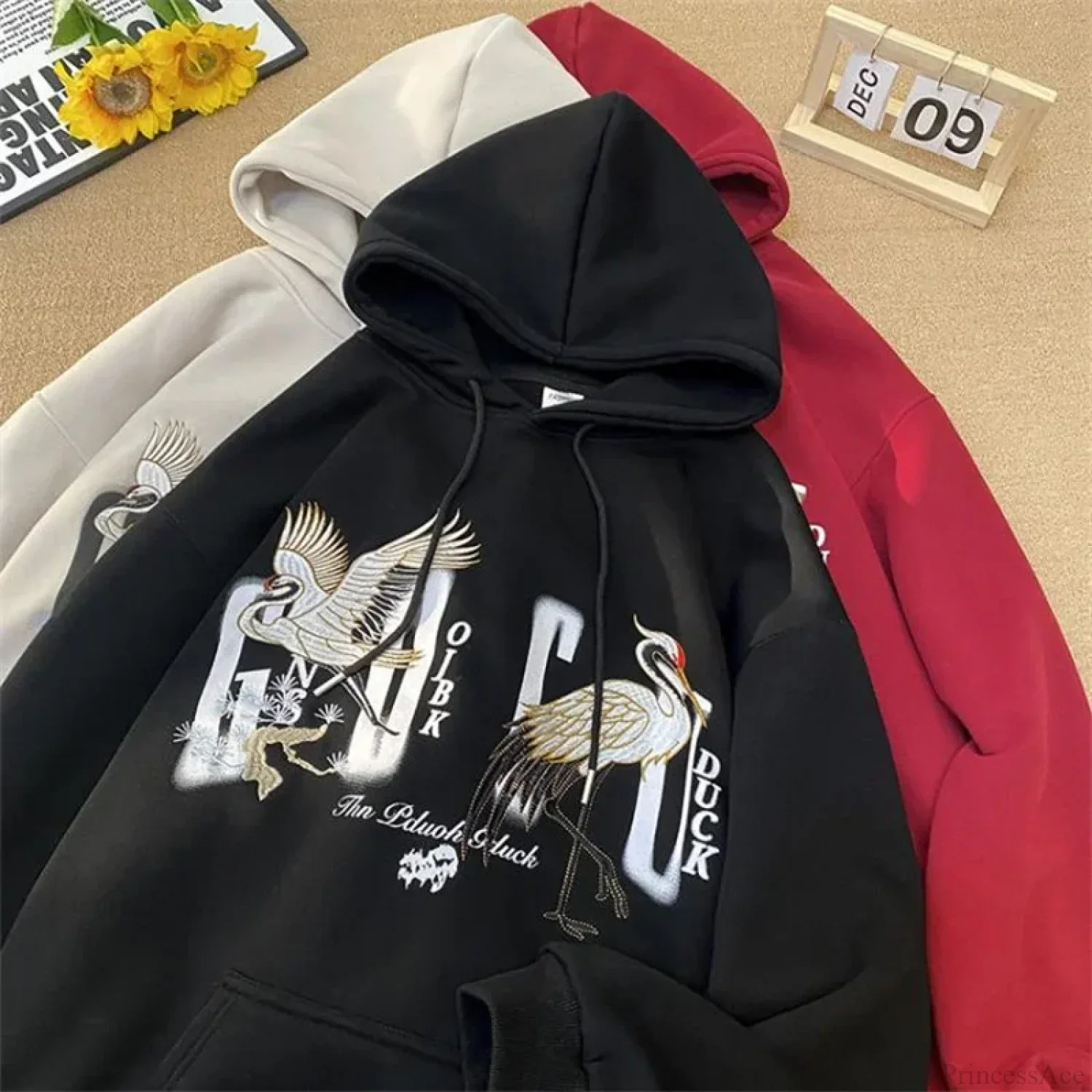 Chinese Crane Pullover Hoodie - Image 2