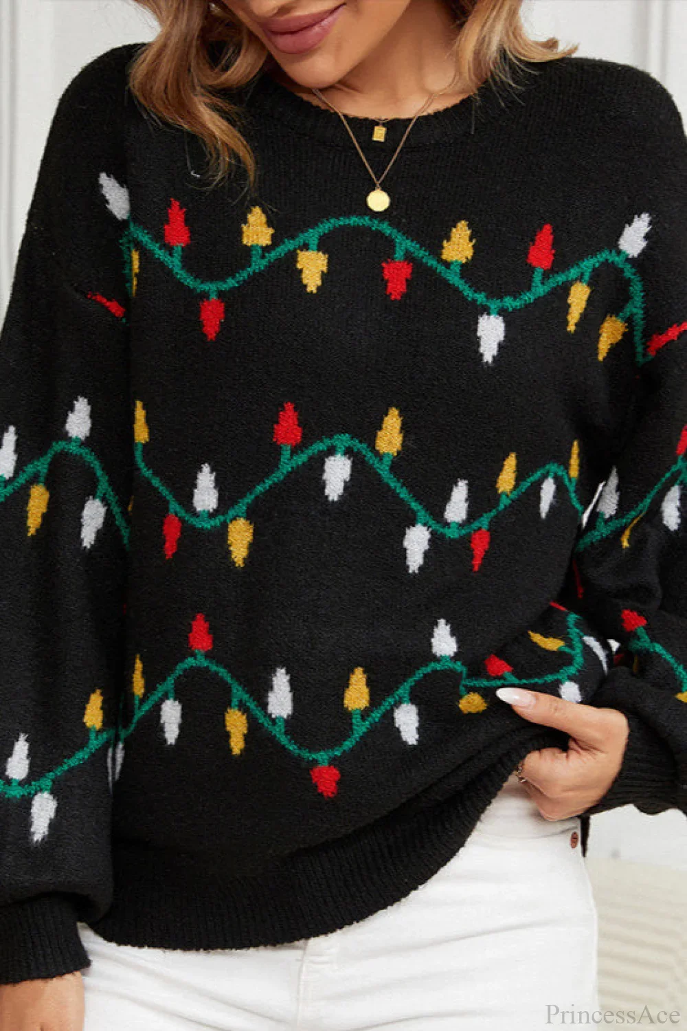 Light Sweet Loose Pullover Knit Sweater - Image 3