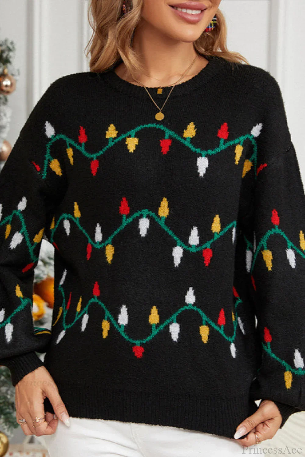 Light Sweet Loose Pullover Knit Sweater - Image 4