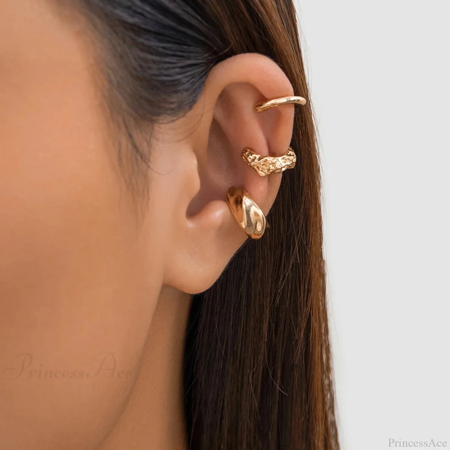 Chunky Metallic No Piercing Clamp Ear Cuff Earring - Image 2