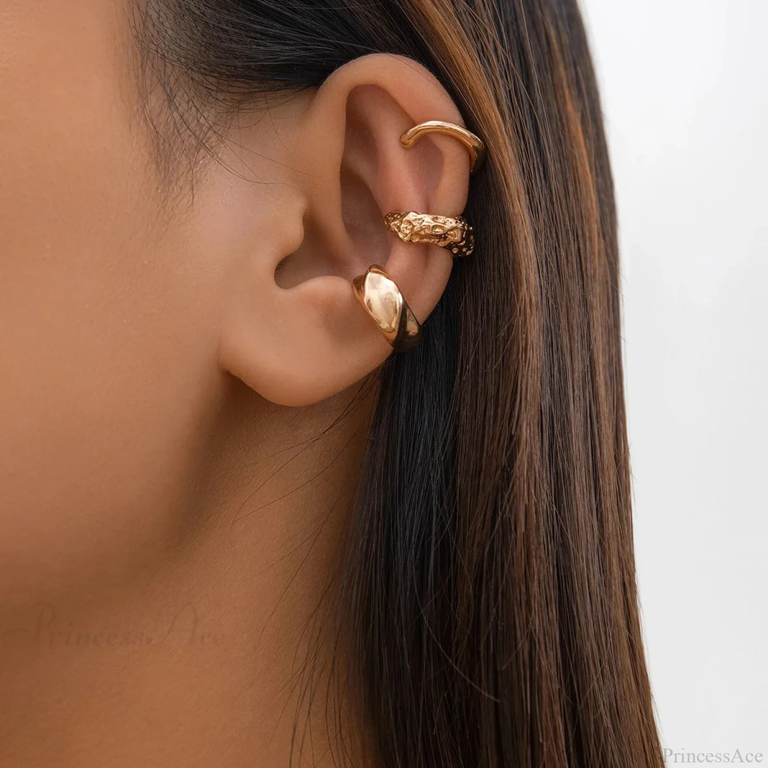 Chunky Metallic No Piercing Clamp Ear Cuff Earring - Image 3