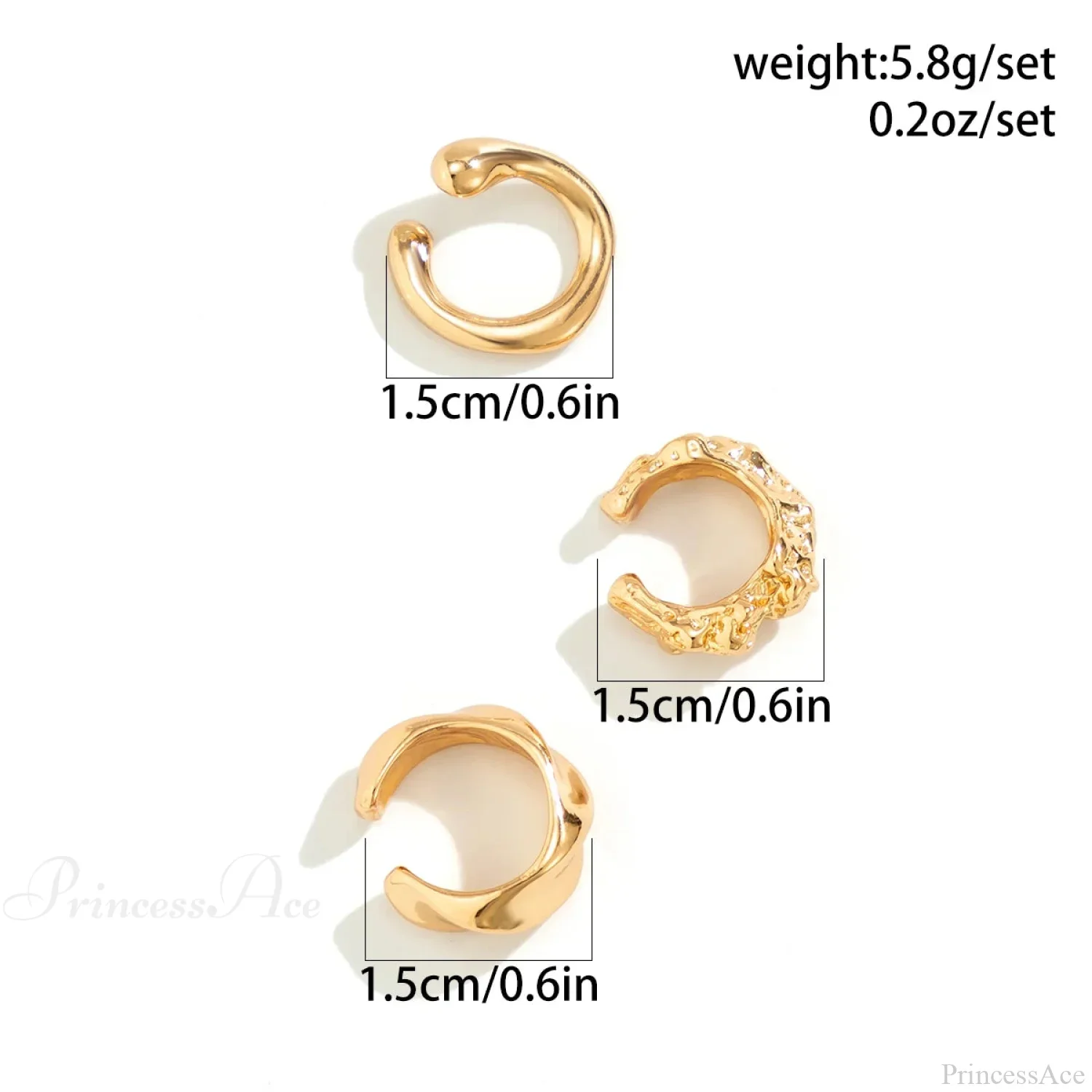 Chunky Metallic No Piercing Clamp Ear Cuff Earring - Image 6