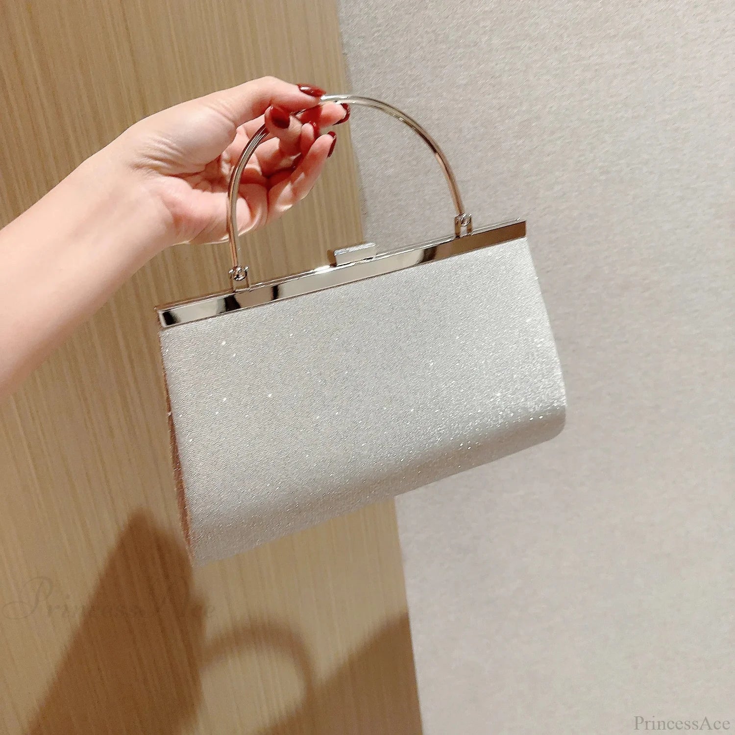 Classic Pleated Sparkling Evening Handbag - Image 6