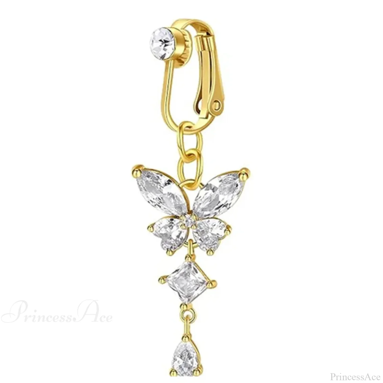 Clip-On Butterfly False Gothic Abdomen Ring - Image 5