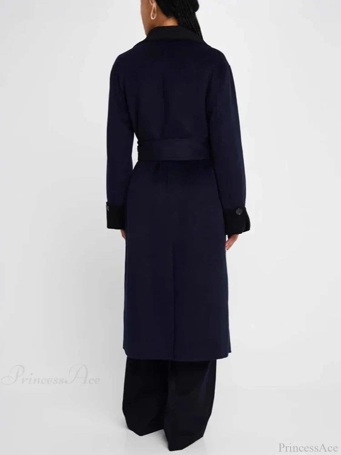 Color Lapel Slim Single-Breasted Overcoat - Image 2