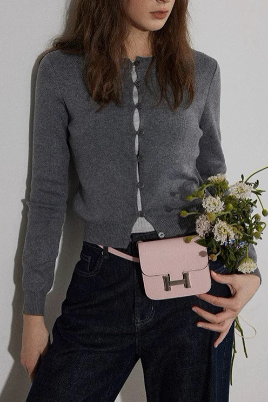 Colorblock Fake Two Piece Cardigan - Image 5