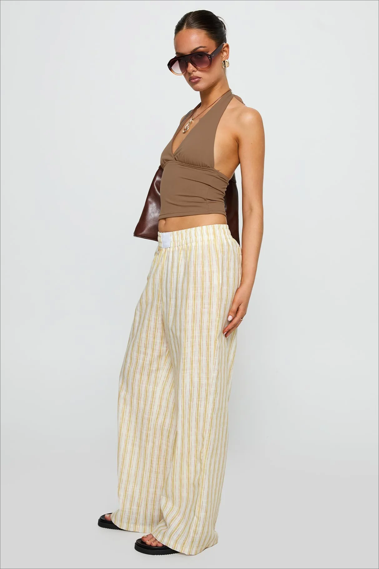 Colorblock Striped Wide-Leg Relaxed Pants - Image 8