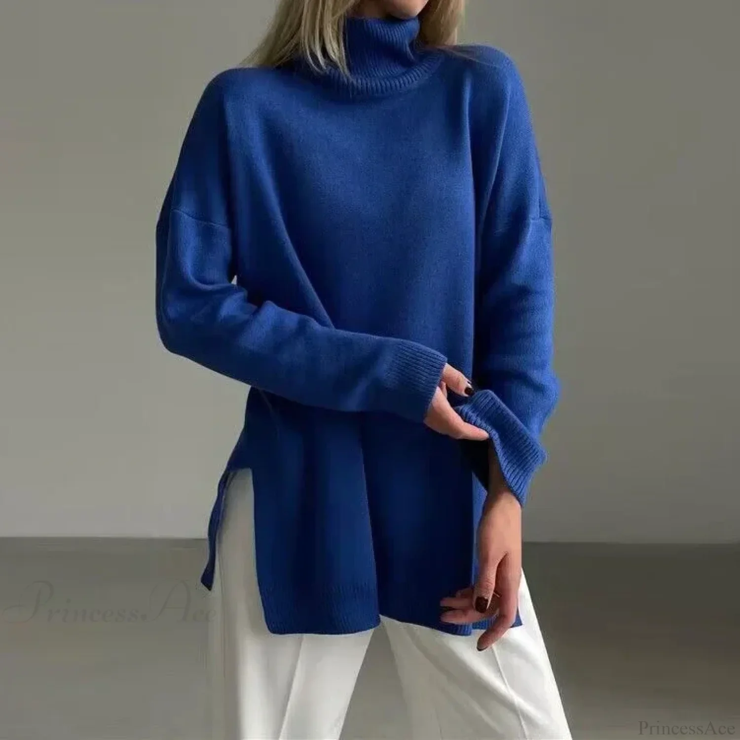Colorblock Turtleneck Thick Sweater - Image 4