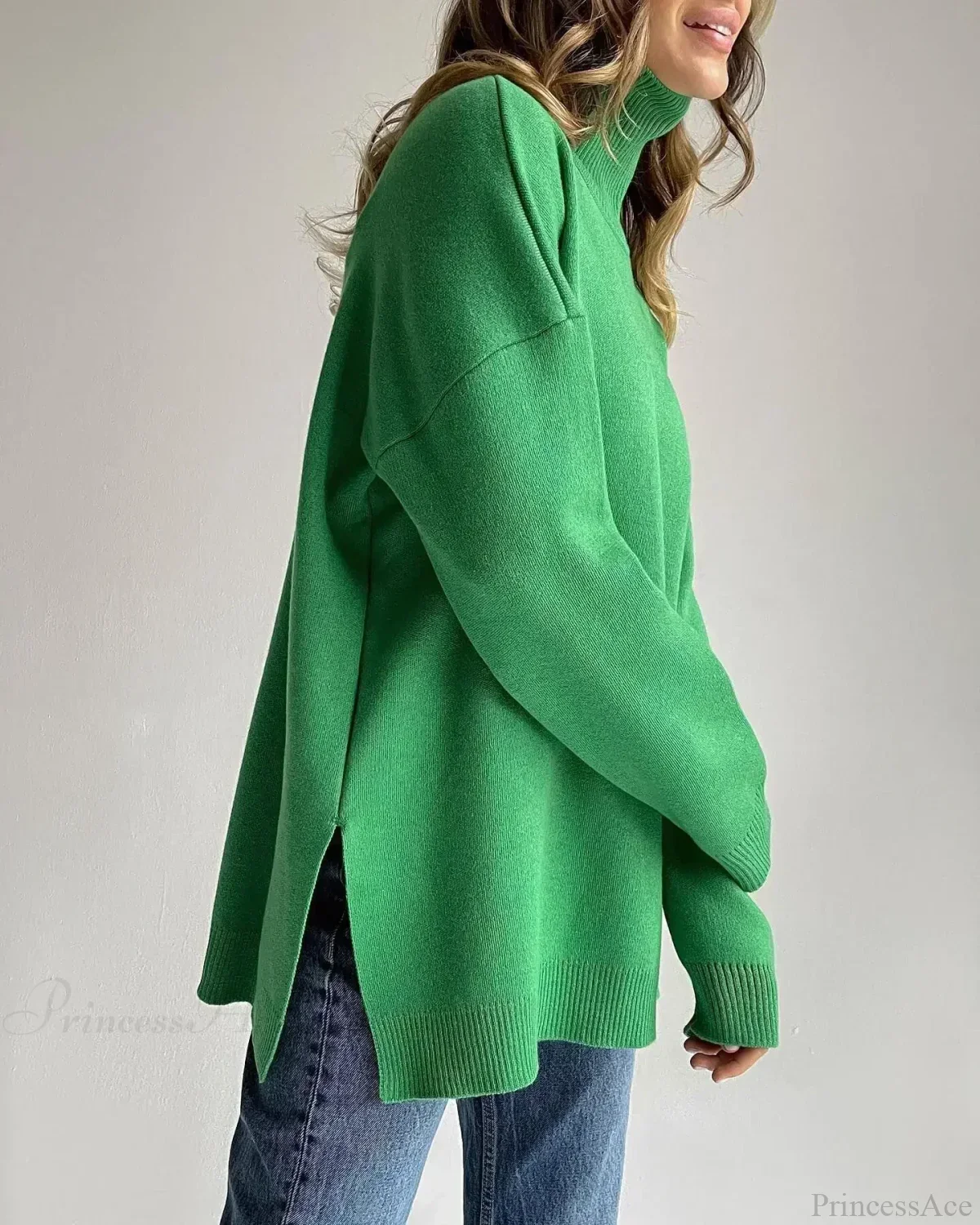Colorblock Turtleneck Thick Sweater - Image 5