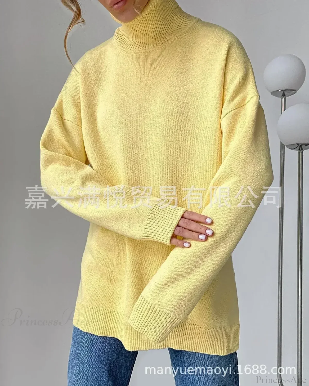 Colorblock Turtleneck Thick Sweater - Image 6
