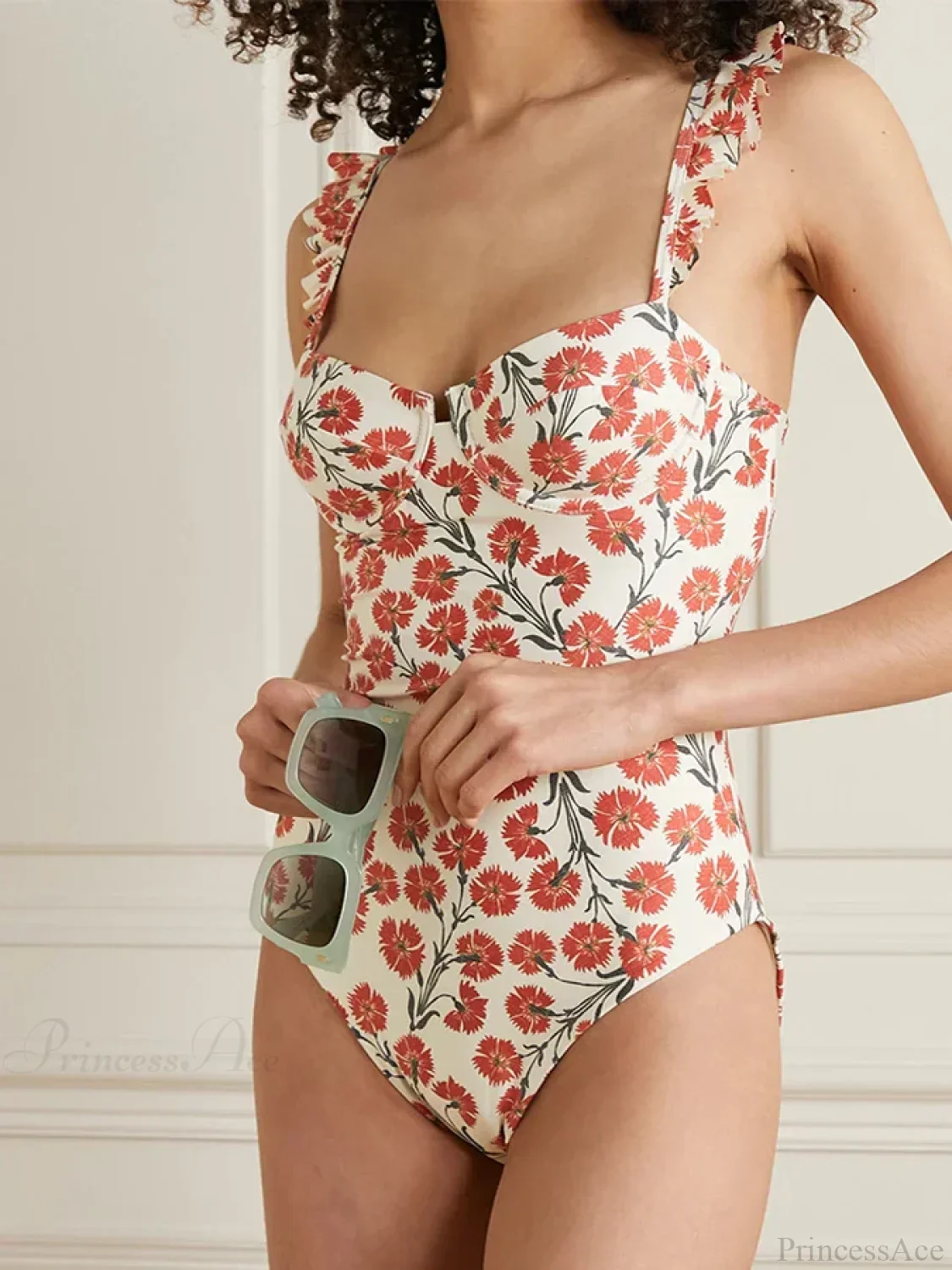 Colorful Strappy Colorblock Swimwear One Piece - Image 4