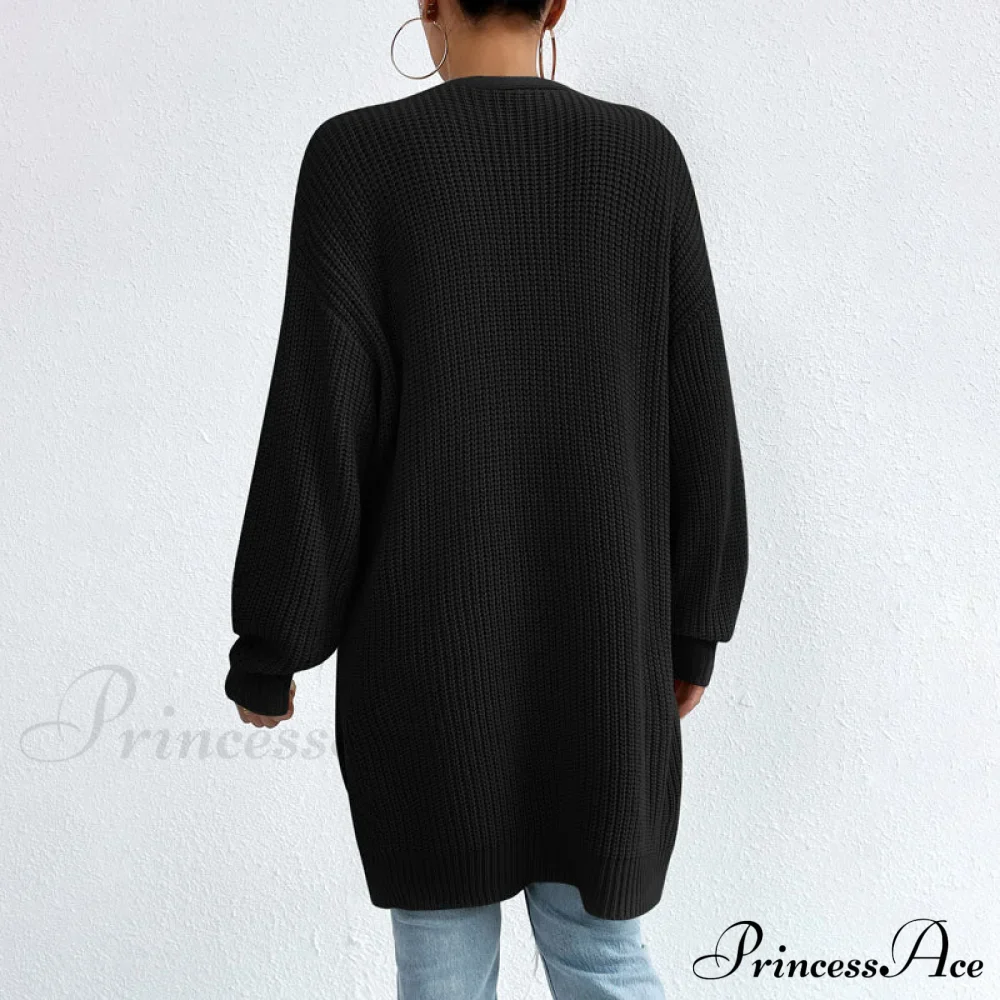 Colour Knitted Solid Cardigan - Image 12