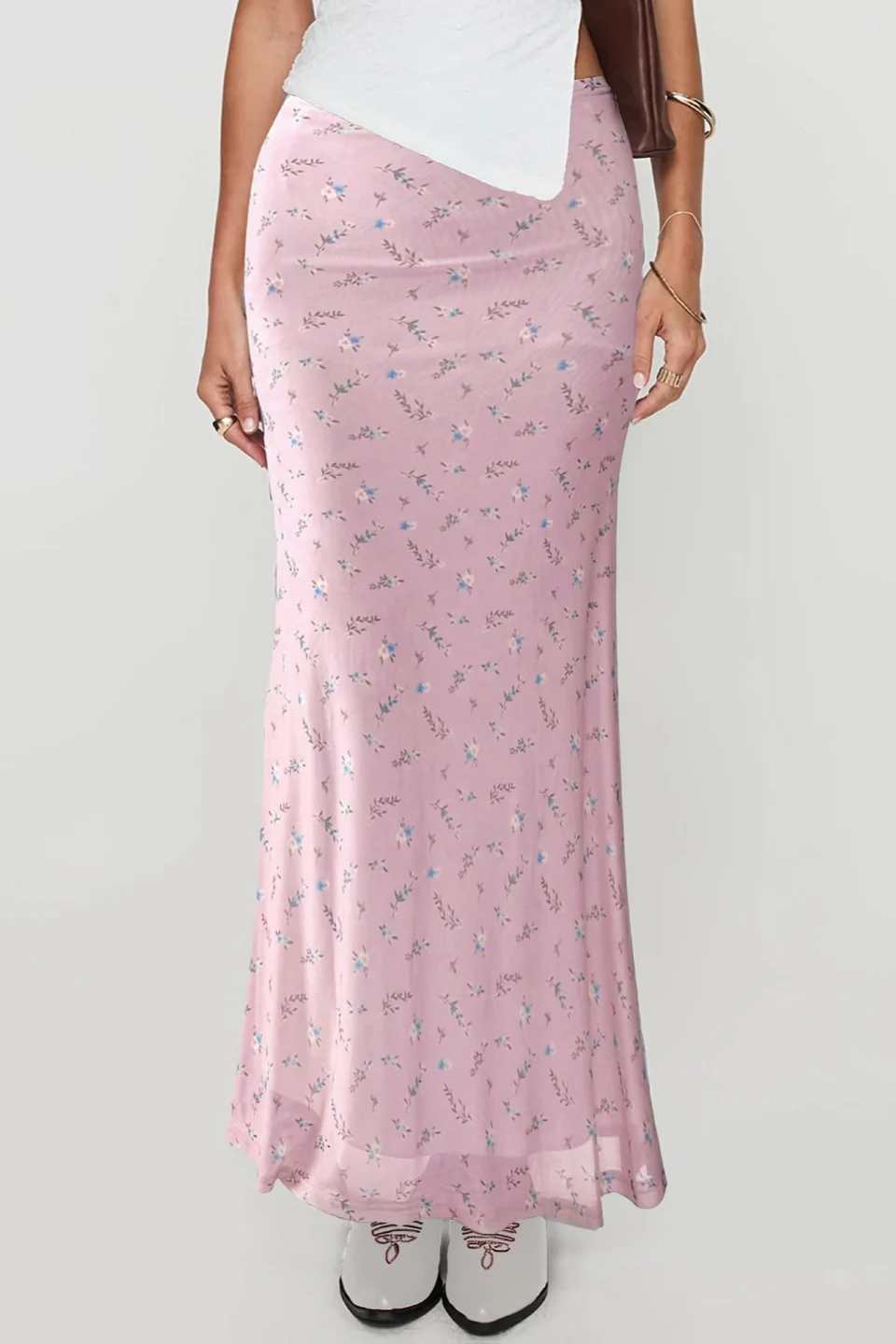 Comfortable Slim Digital Floral Print Maxi Skirt - Image 2