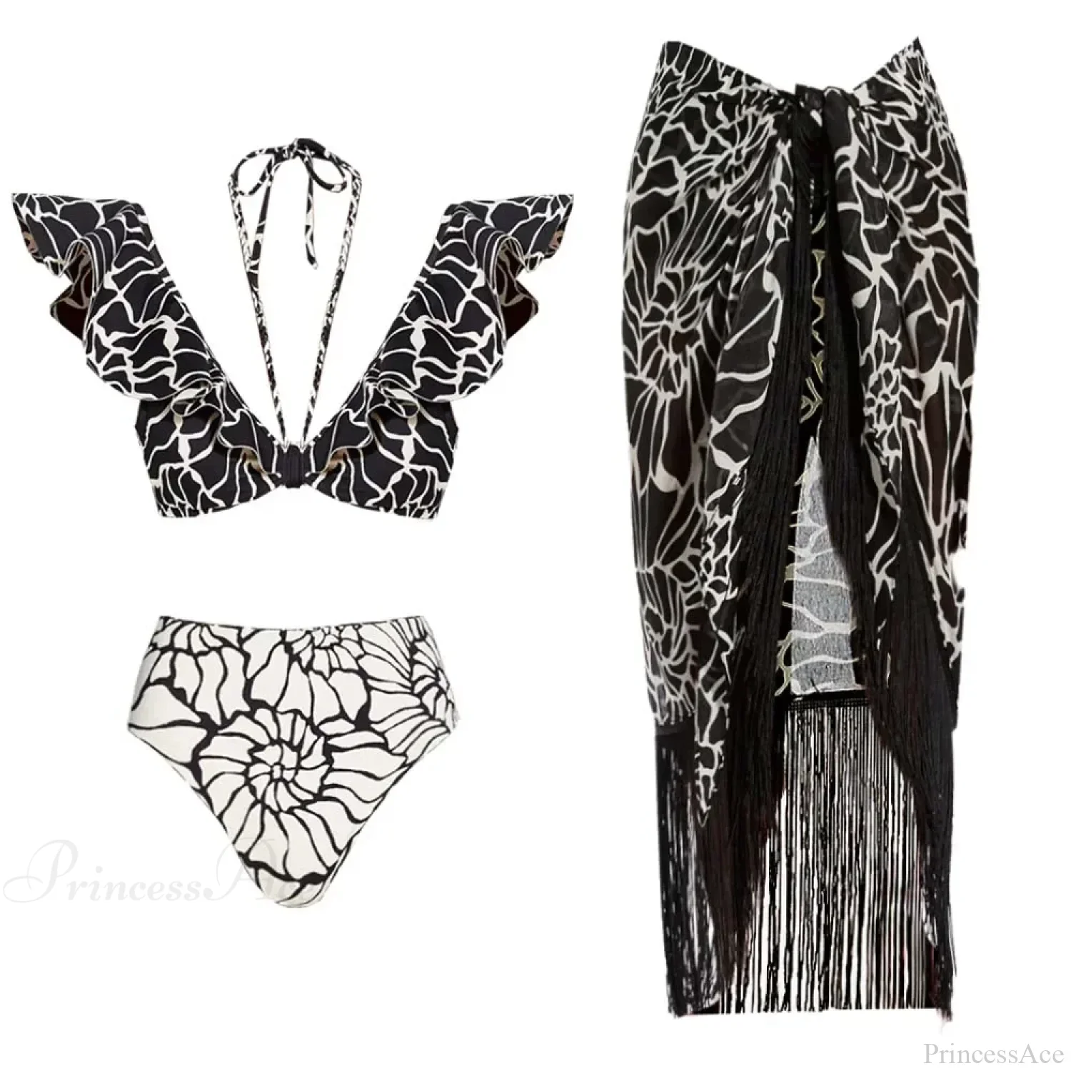 Conch Thread Print Sarong Two Piece Set - Image 4