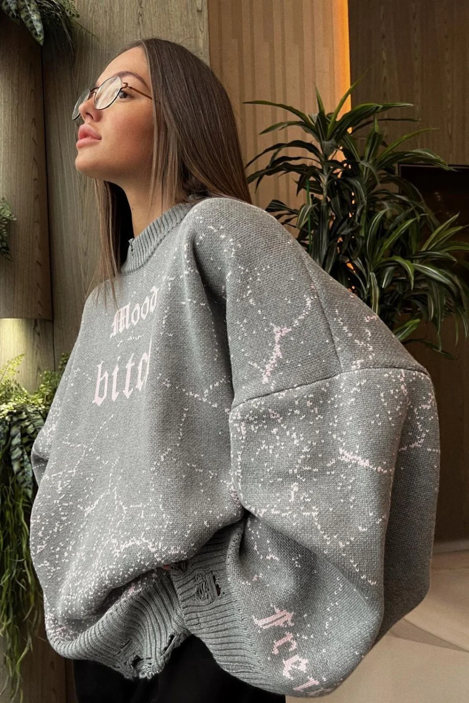 Contrast Letter Knit Pullover Sweater - Image 7