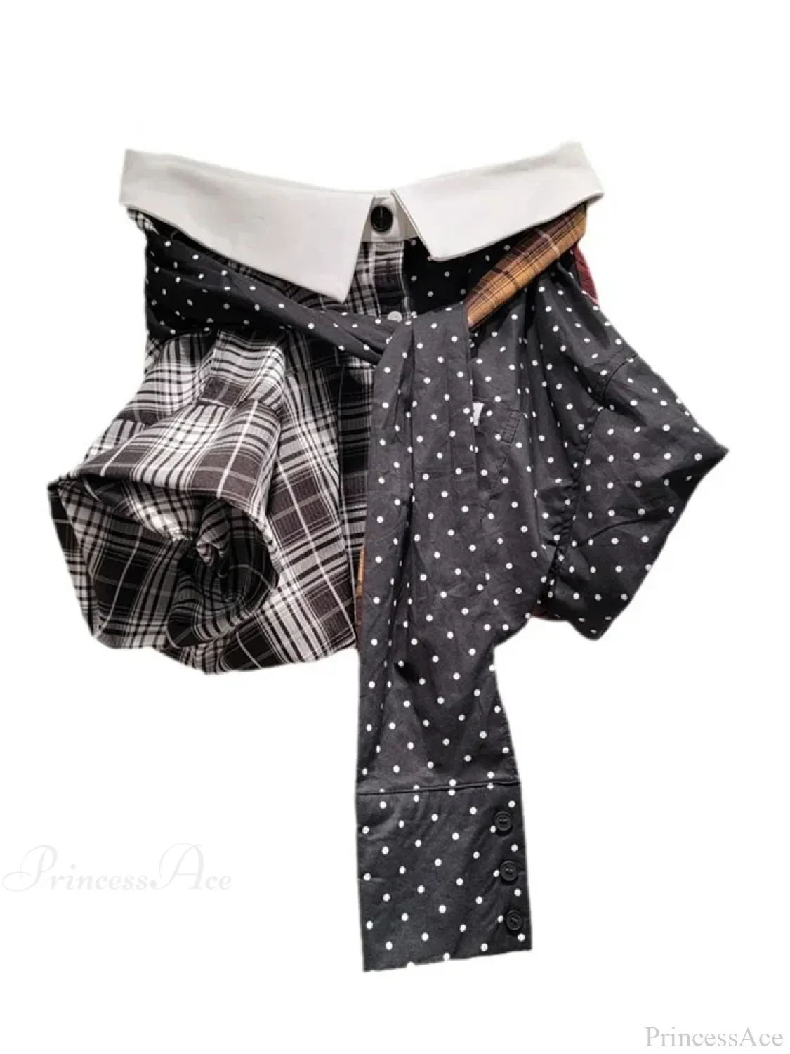 Contrast Plaid Bandage Mini Skirt - Image 6