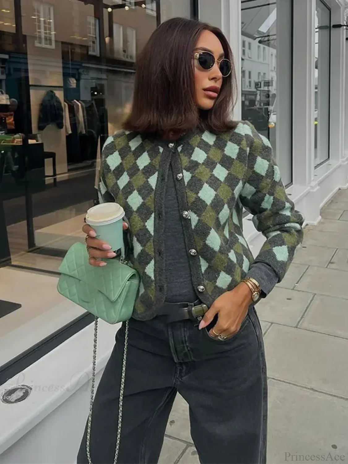 Contrasting Pocket Slim Cardigan - Image 3