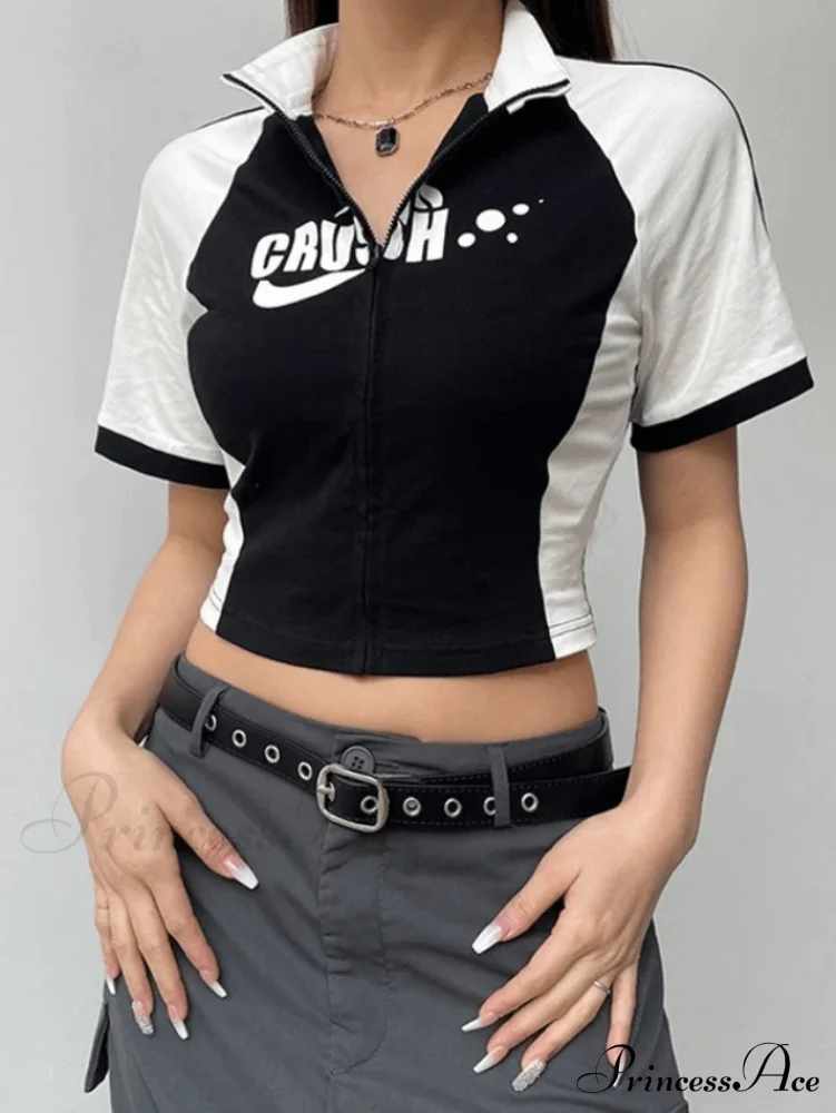 Contrasting Trim Graceful Vintage Crop Top - Image 2