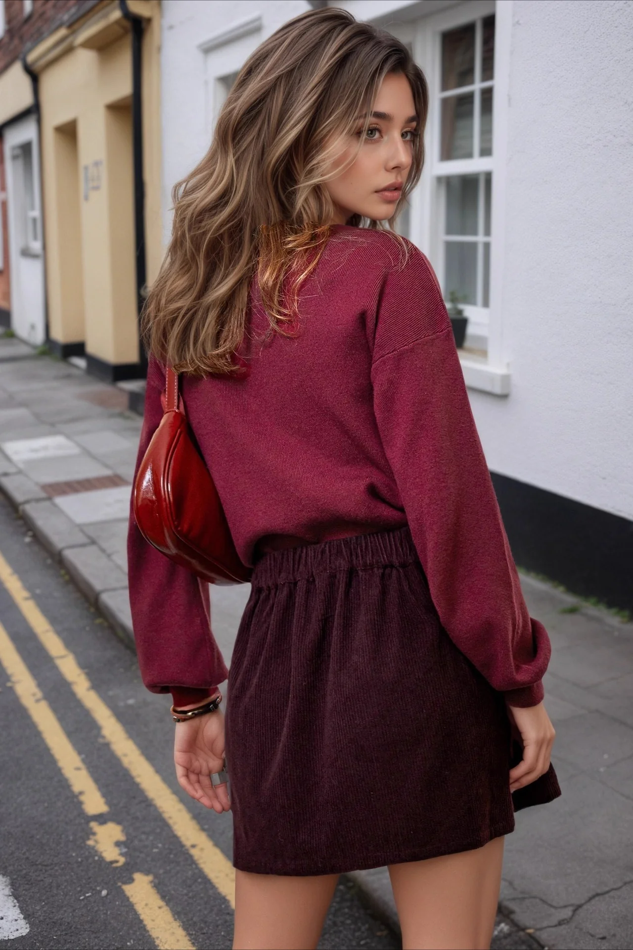 Corduroy A-Line Bodycon Skirt - Image 2