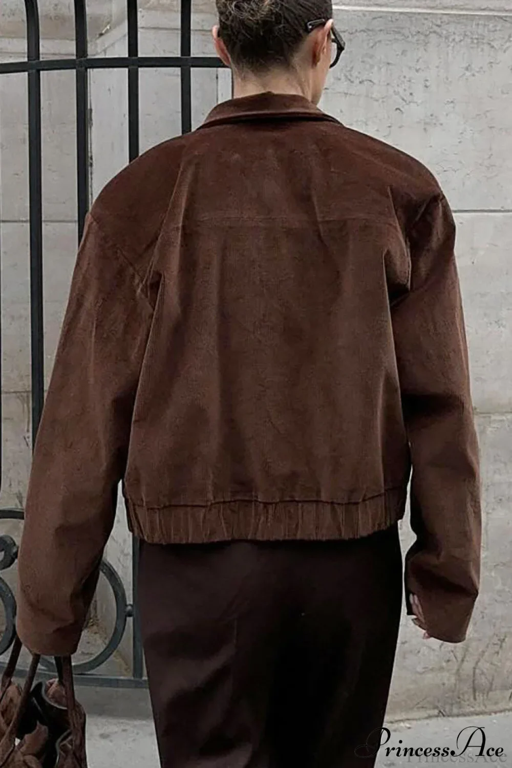 Corduroy Retro Collared Jacket Coat - Image 5