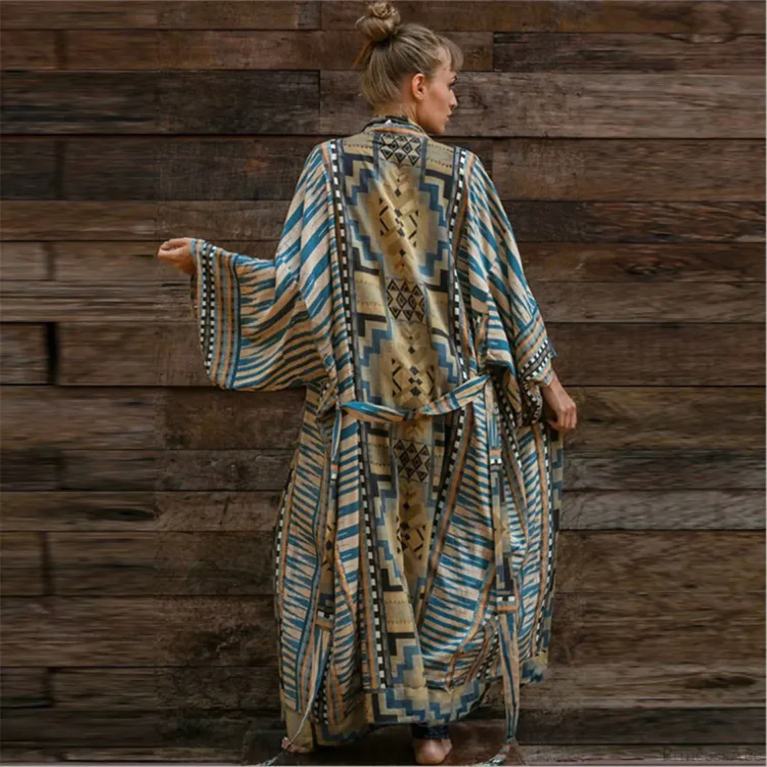 Cotton Floral Print Kimono Cover-up - Image 5