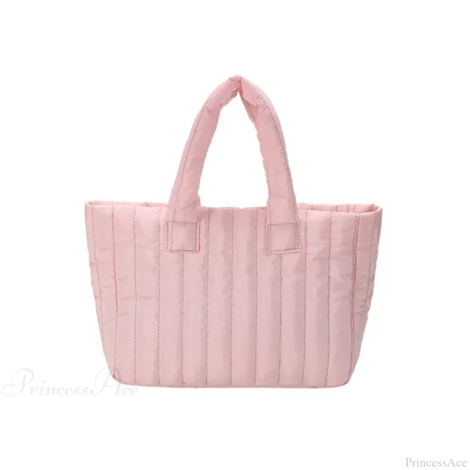 Cotton Padded Quilted Solid Color Commuter Handbag - Image 8