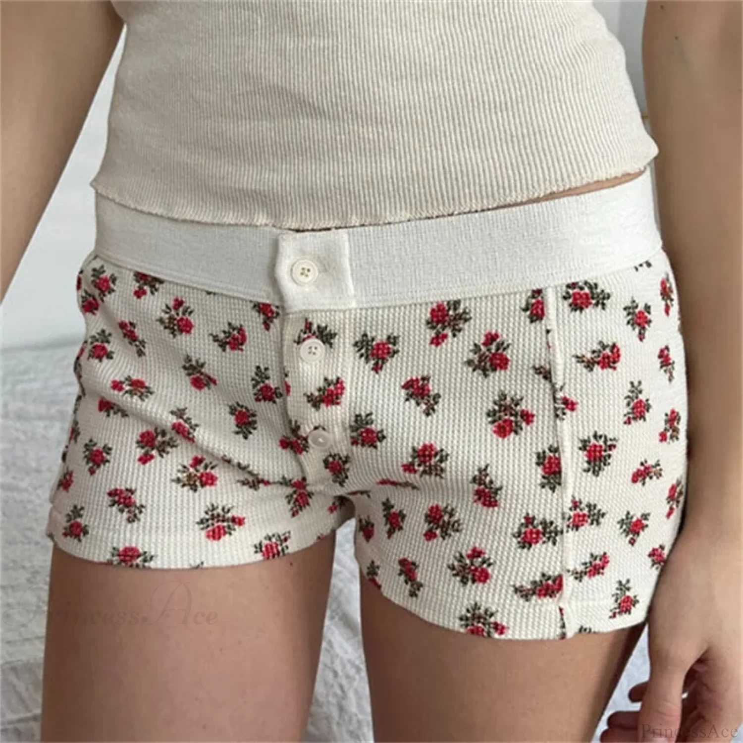 Cotton Print Button Sweatshort - Image 11