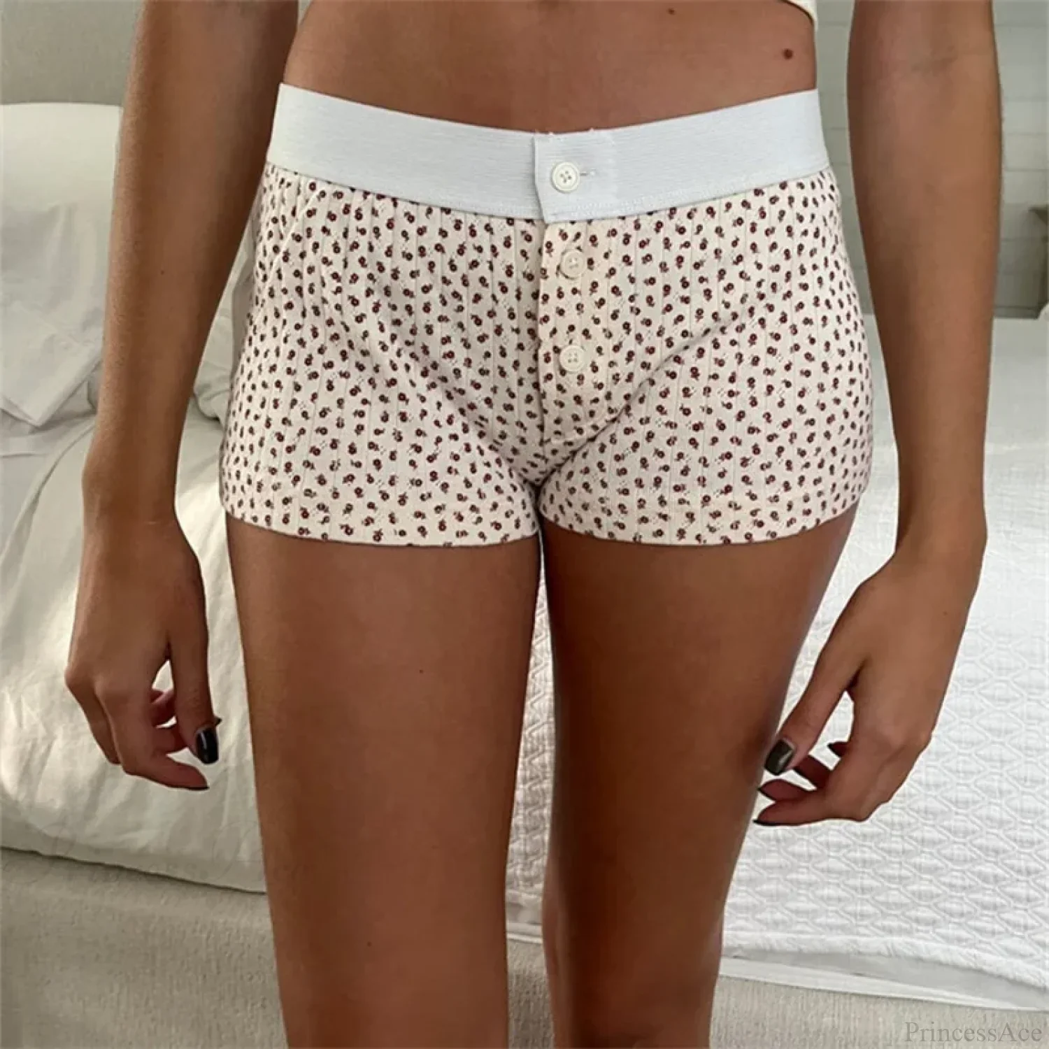 Cotton Print Button Sweatshort - Image 12