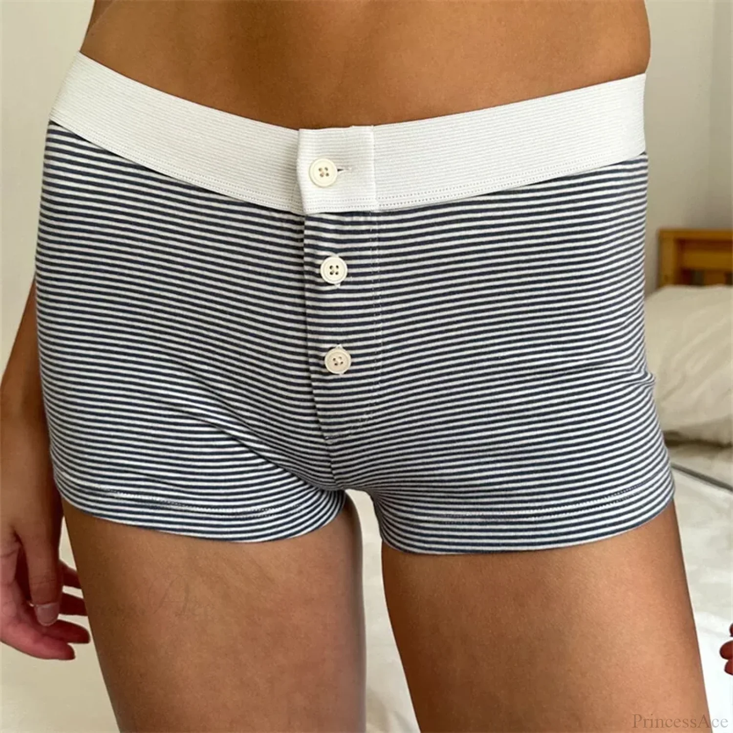 Cotton Print Button Sweatshort - Image 2
