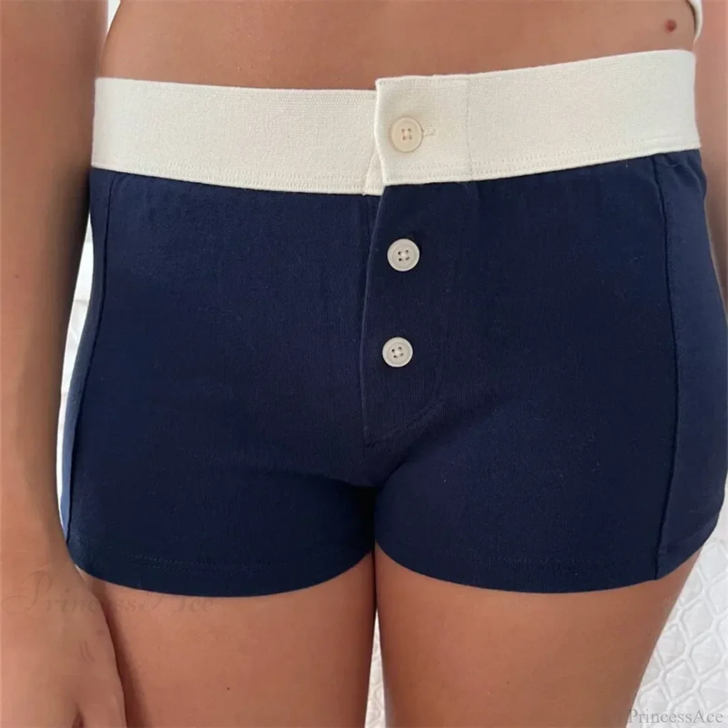 Cotton Print Button Sweatshort - Image 3