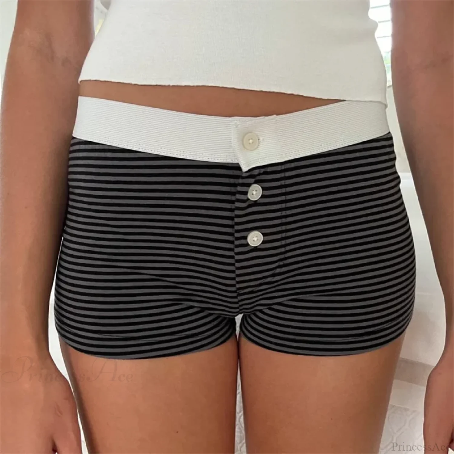 Cotton Print Button Sweatshort - Image 4