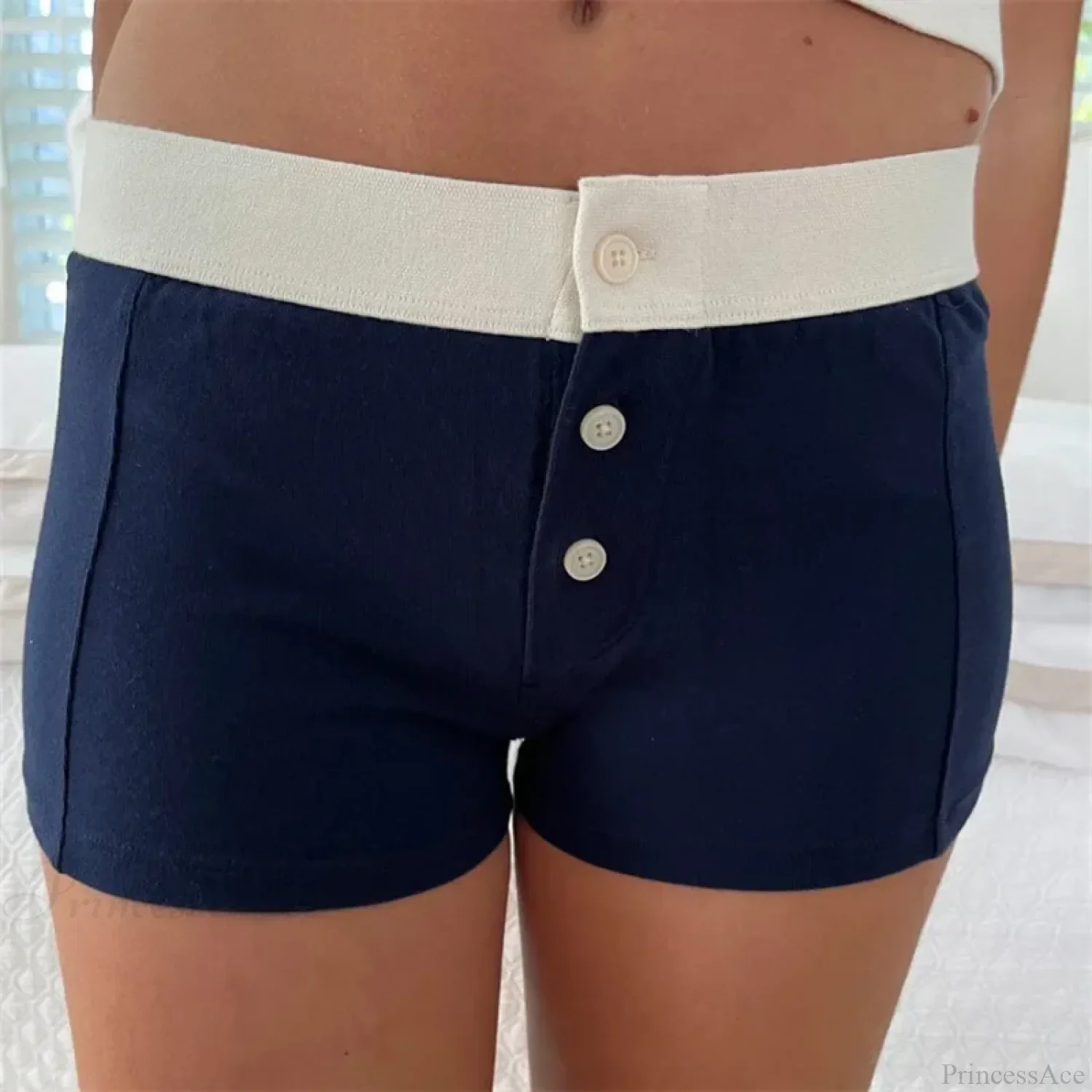 Cotton Print Button Sweatshort - Image 9