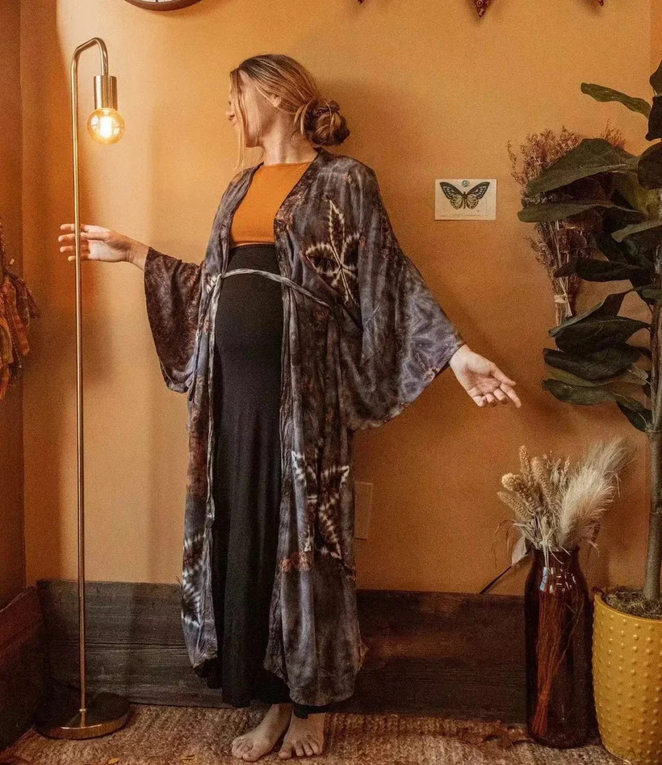 Cotton Rayon Floral Printed Boho Maxi Beach Cover up - Image 5