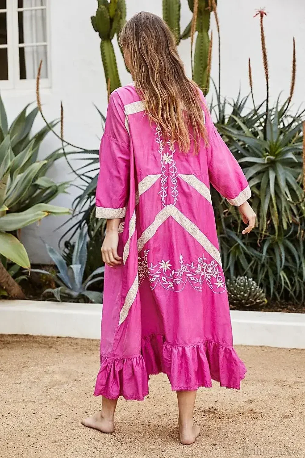Cotton Rayon Long Sleeve Boho Dress - Image 2