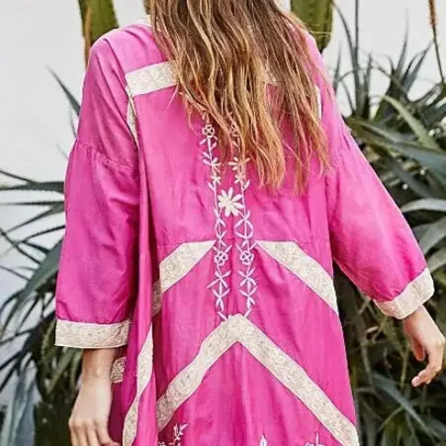 Cotton Rayon Long Sleeve Boho Dress - Image 5
