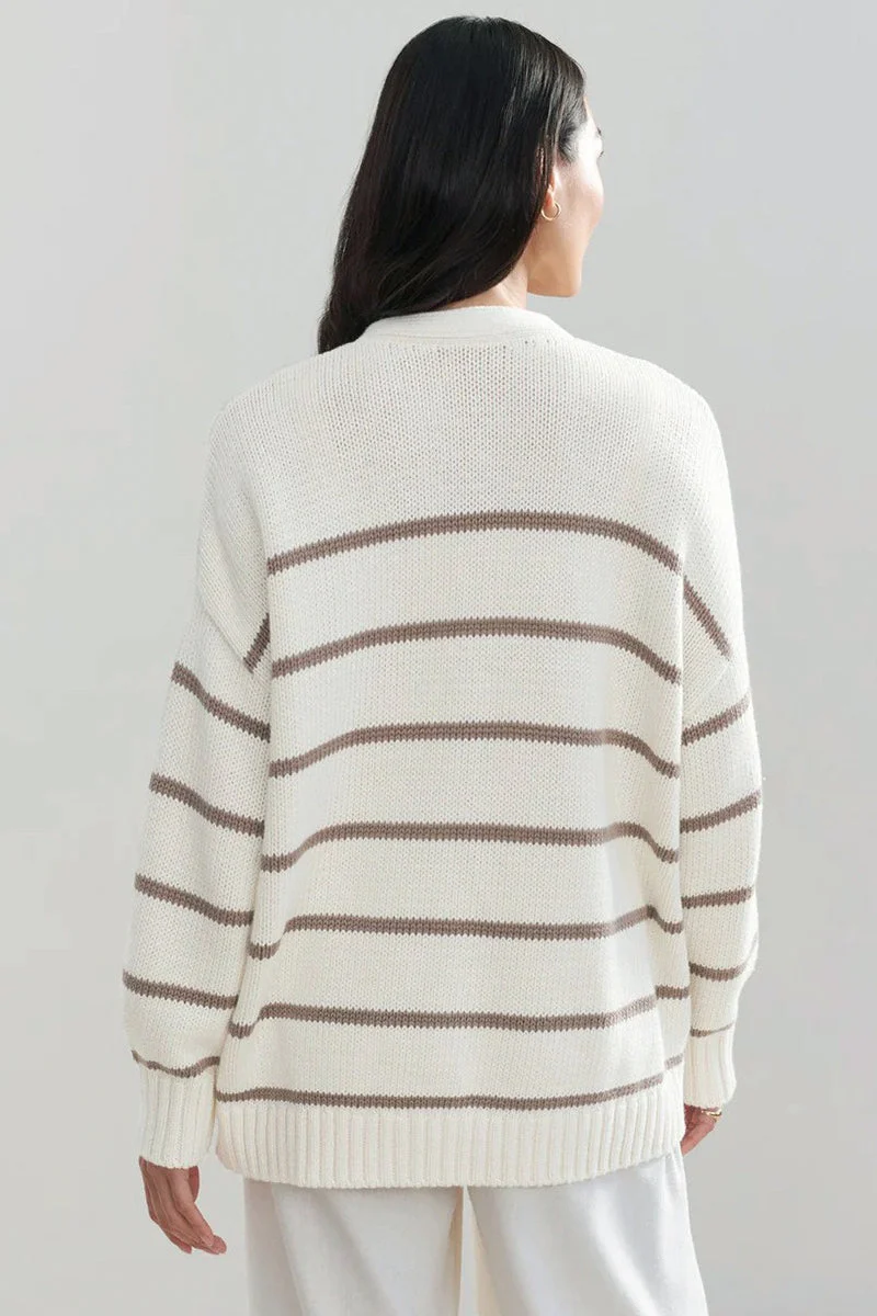 Cotton Striped Cardigan Sweater - Image 10