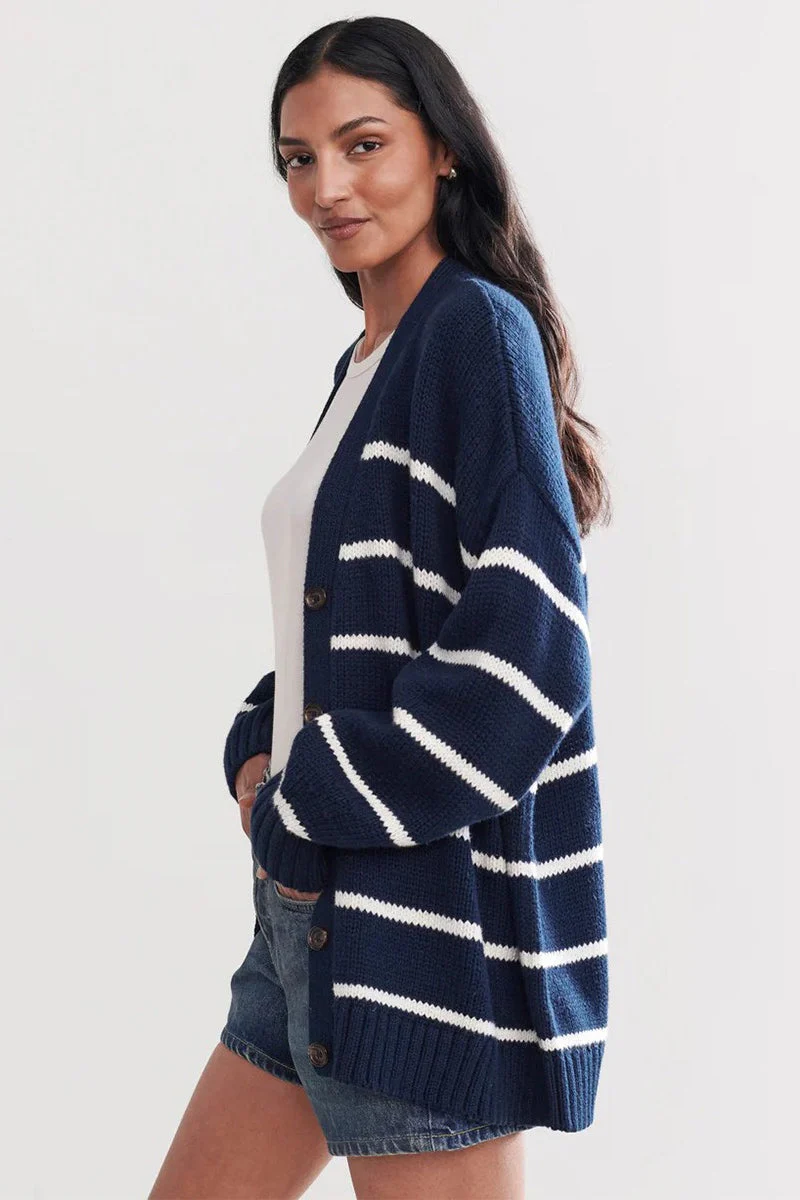 Cotton Striped Cardigan Sweater - Image 5