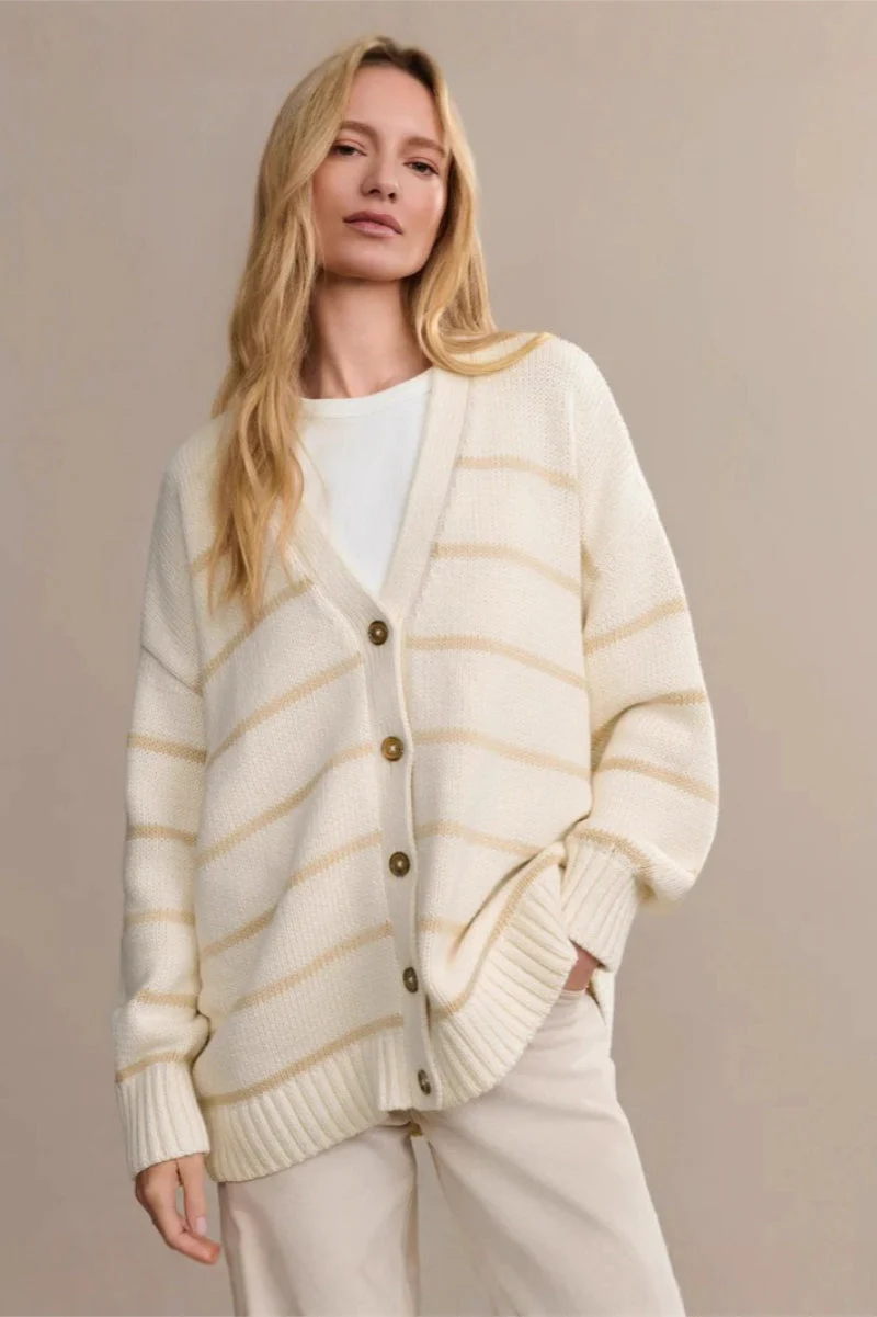 Cotton Striped Cardigan Sweater - Image 7