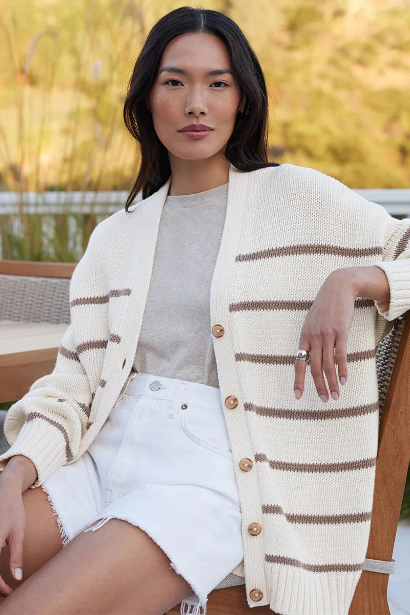 Cotton Striped Cardigan Sweater - Image 8