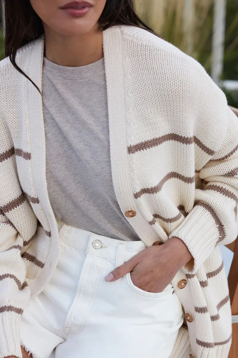 Cotton Striped Cardigan Sweater - Image 9
