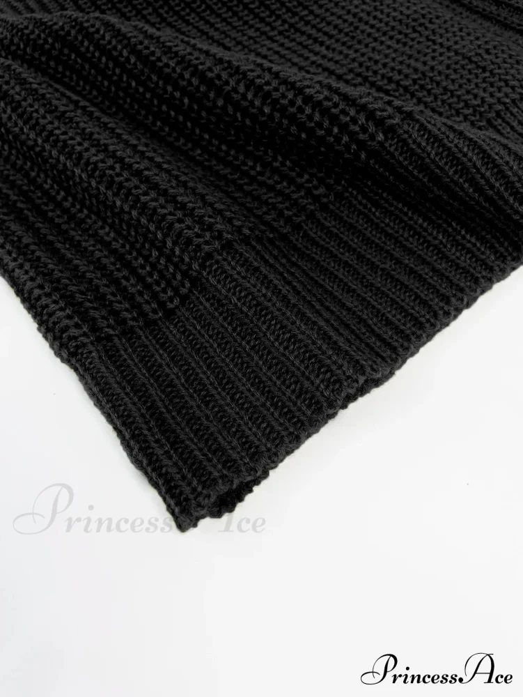 Cozy Stylish Autumn Winter Mid-length Knitwear Sweater Jacket Cardigan - Image 5