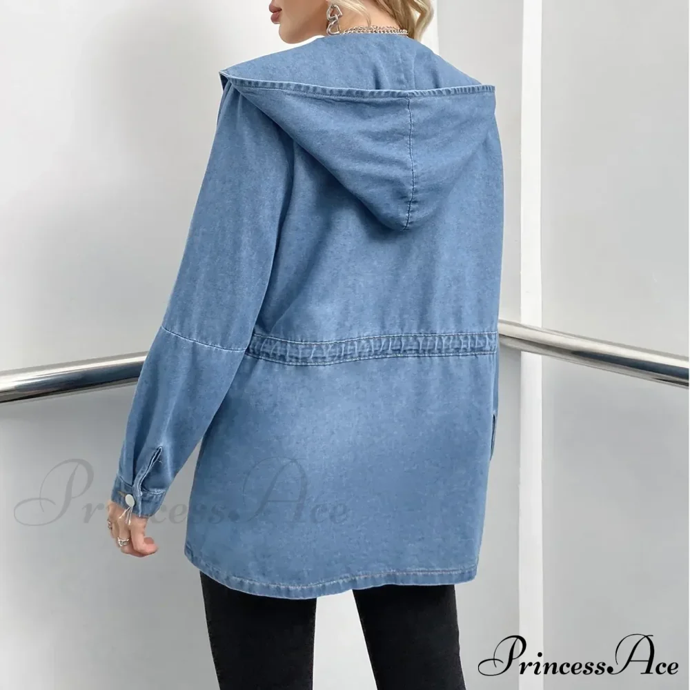 Hooded Autumn Winter Lapel Loose Open Front Chic Stylish Elegant Fashionable Versatile Short Women's Jacket - Image 5