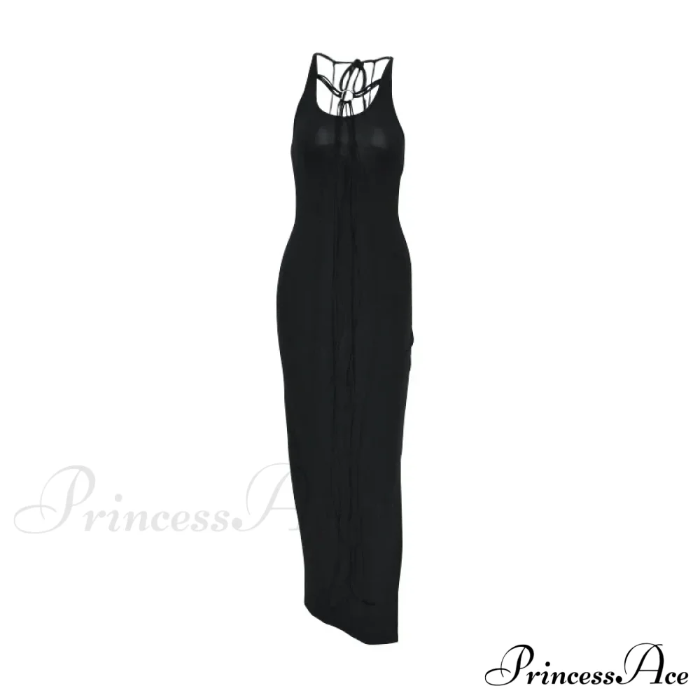 Party Fashion Bandage Sleeveless Backless Long Casual Elegant Bodycon Dress - Image 5