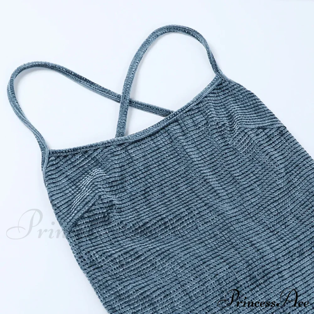 Beachwear Knit Sexy Spaghetti Strap Strapless Backless Lace Up Female Slip Holiday Club Bodycon Dress - Image 5