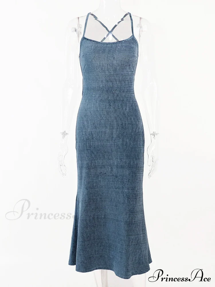 Beachwear Knit Sexy Spaghetti Strap Strapless Backless Lace Up Female Slip Holiday Club Bodycon Dress - Image 7